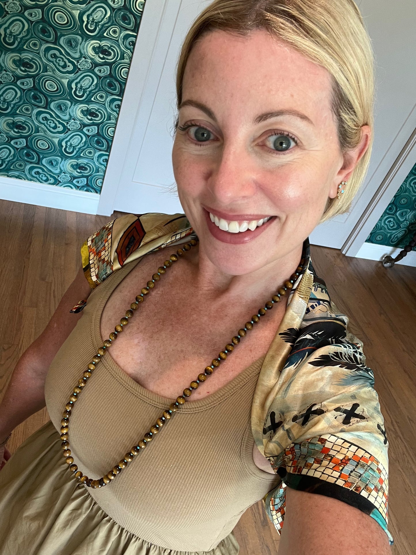 Tiger Eye Ball Bead Necklace