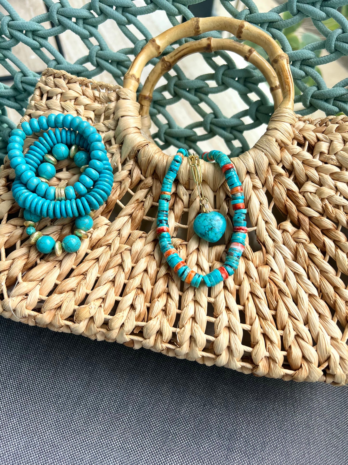 Turquoise And Spiney Oyster Necklace