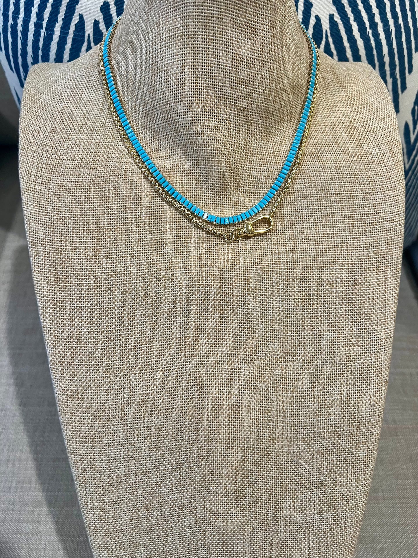 Gold Box Chain Carabiner Clasp