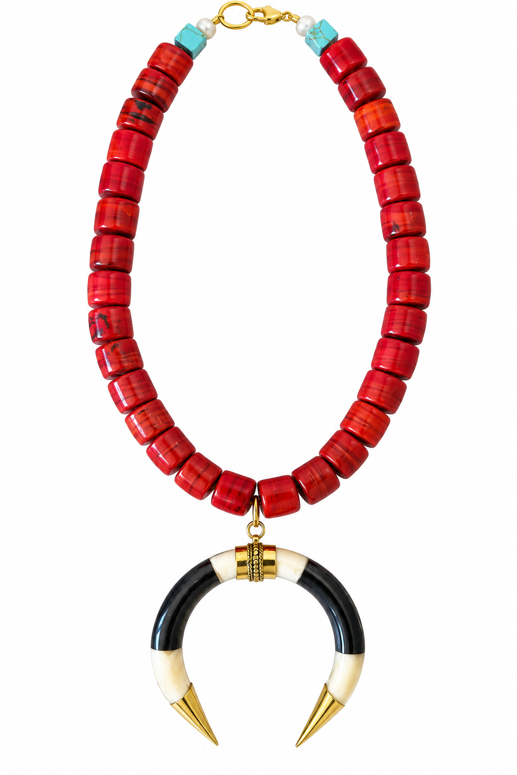 Red Glass Statement Necklace