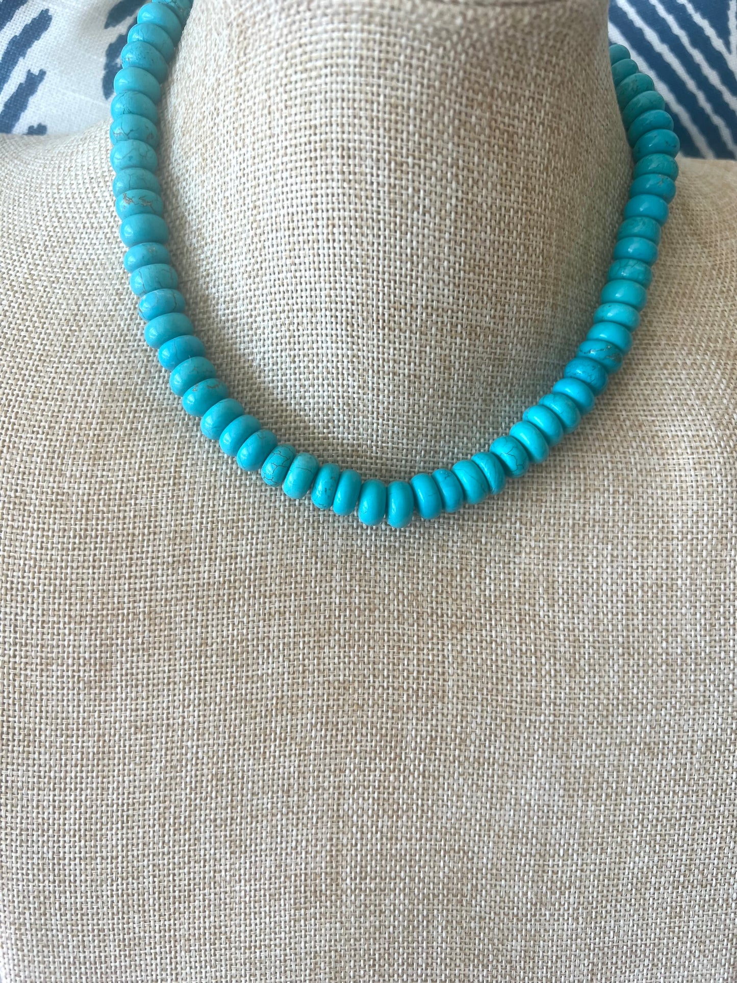 Turquoise Rondel Bead Necklace