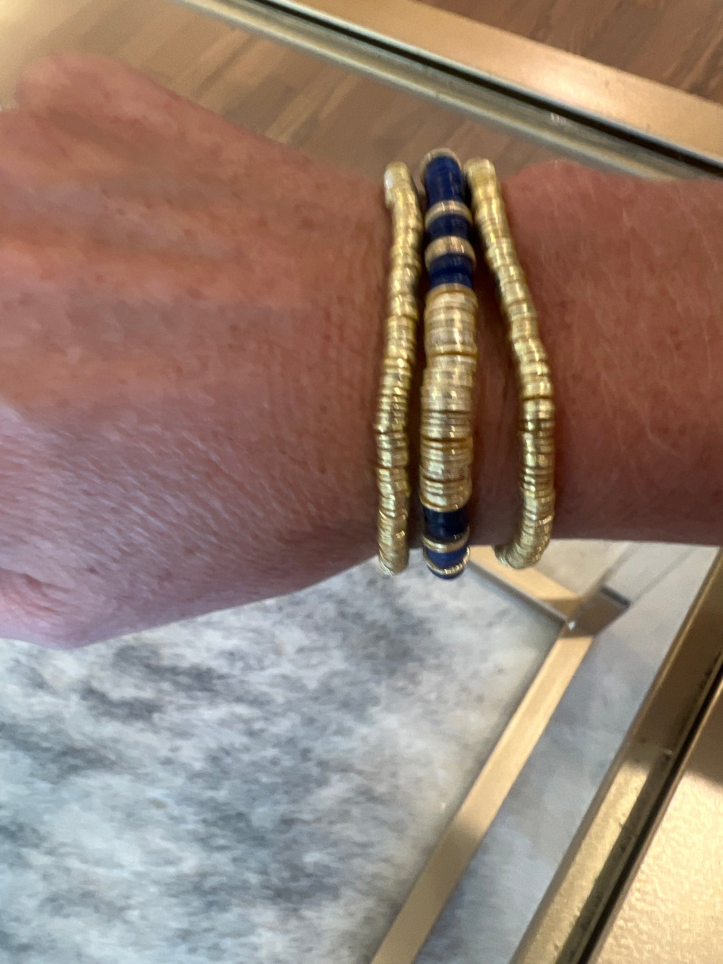 Red and Gold Magnesite Bracelet