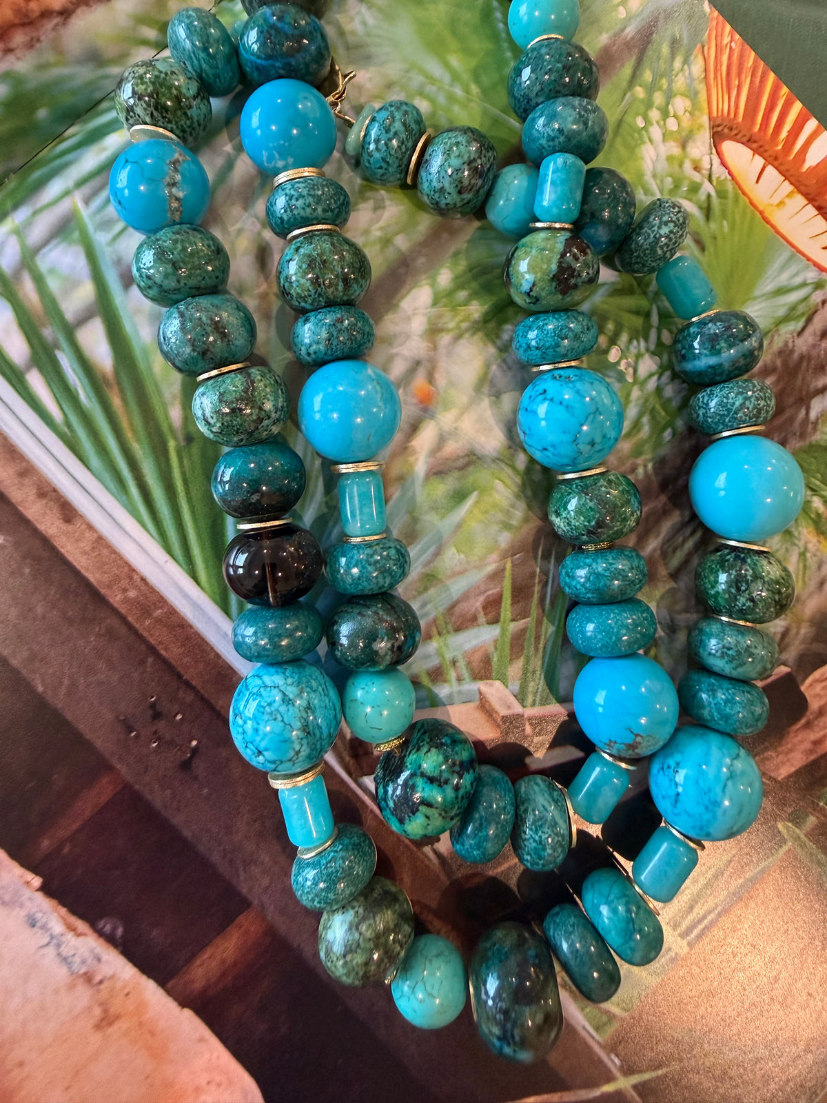 Turquoise Mixed Gem Statement Necklace