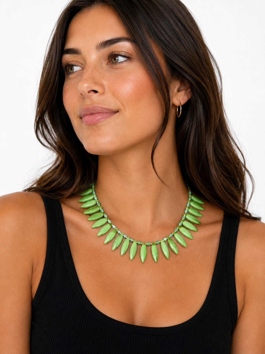 Green Magnesite Collar Necklace