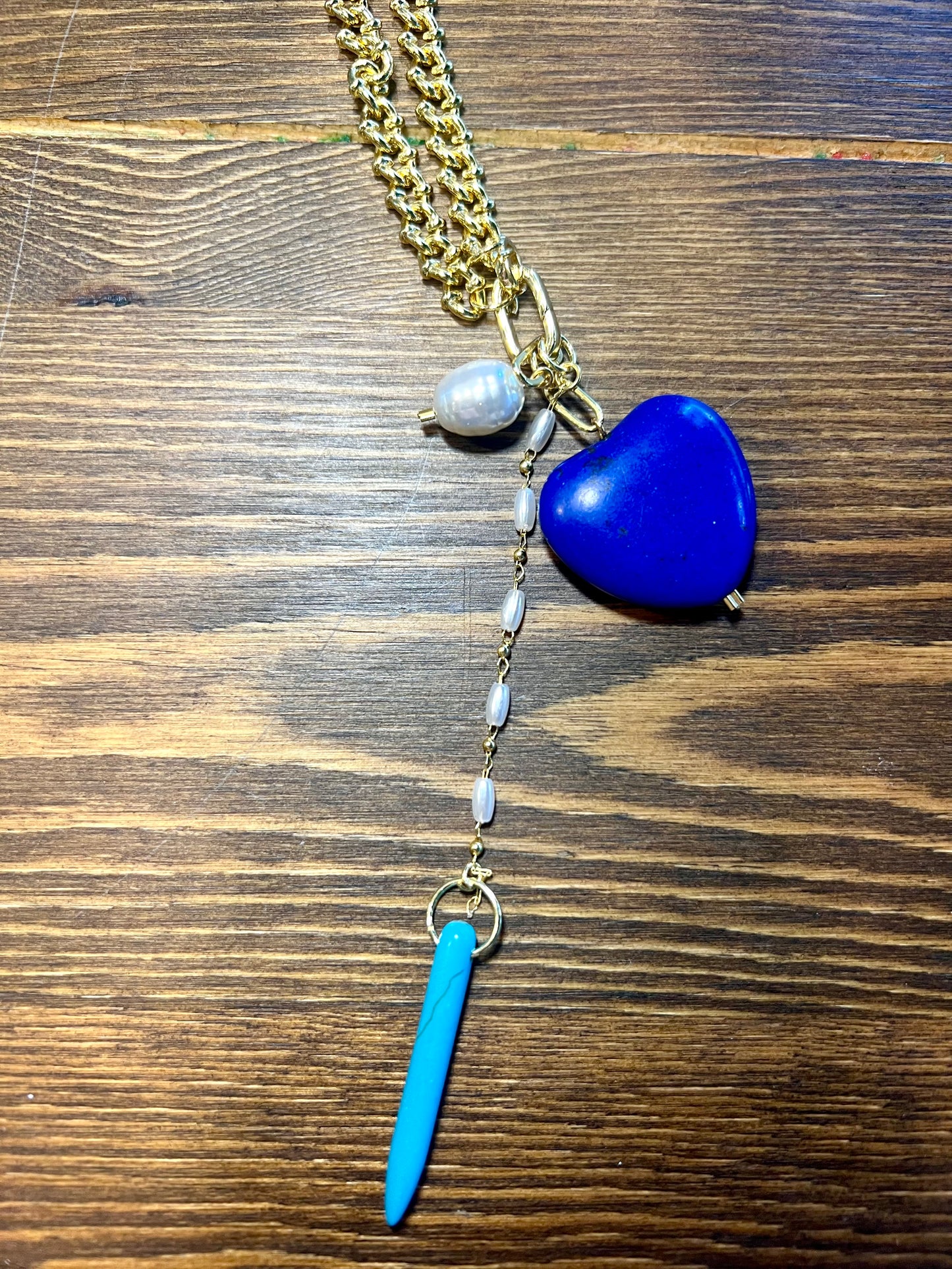 Gold Convertible Chain Charm Necklace