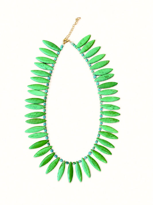 Green Magnesite Collar Necklace
