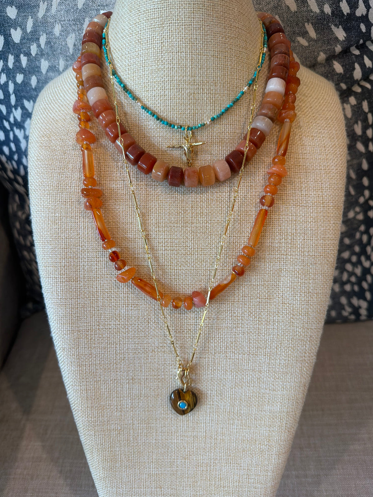 Tiger Eye Heart Necklace
