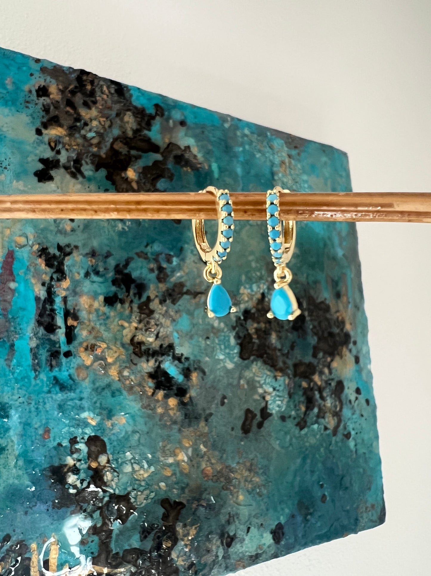 Turquoise Huggie Earrings