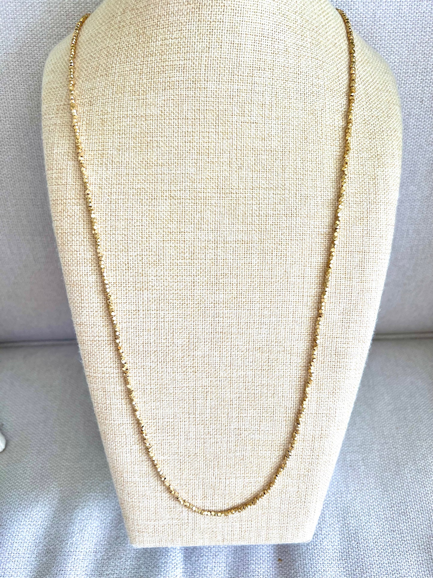 Gold Faceted Bead Necklace