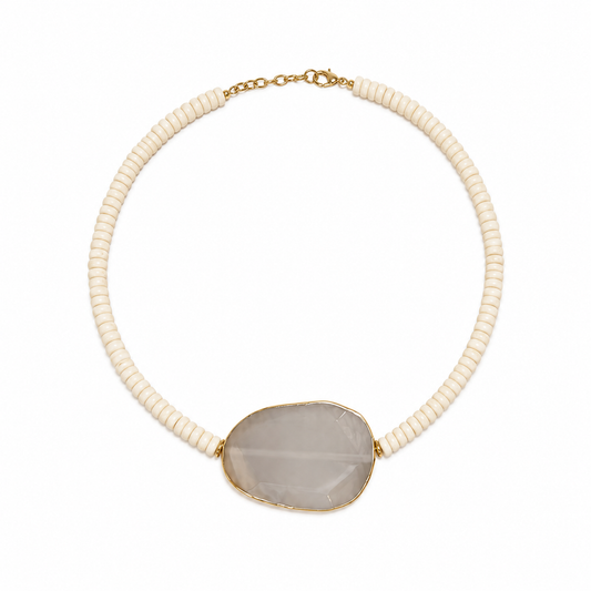 Neutral Agate Howlite Bead Necklace