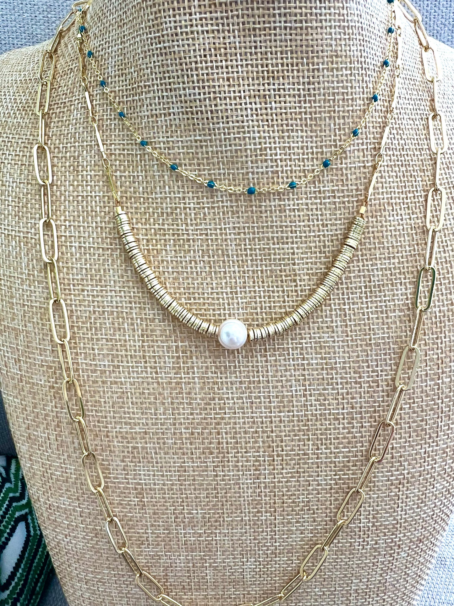 Baby Turquoise Bead Gold Chain necklace