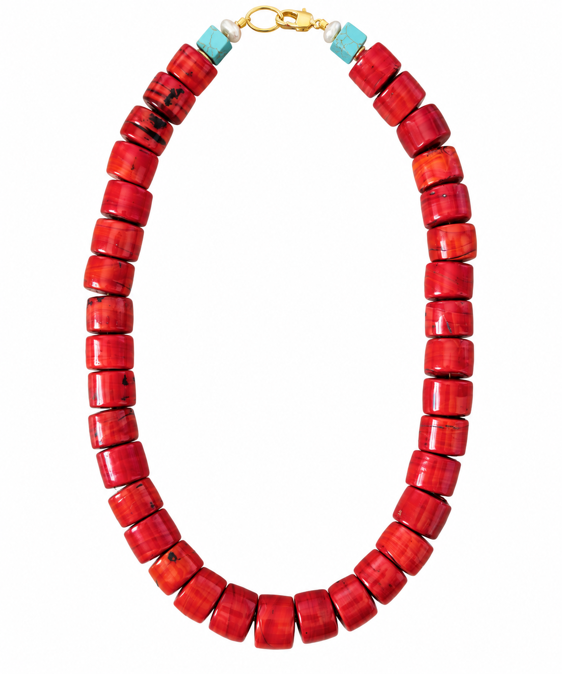 Red Glass Statement Necklace