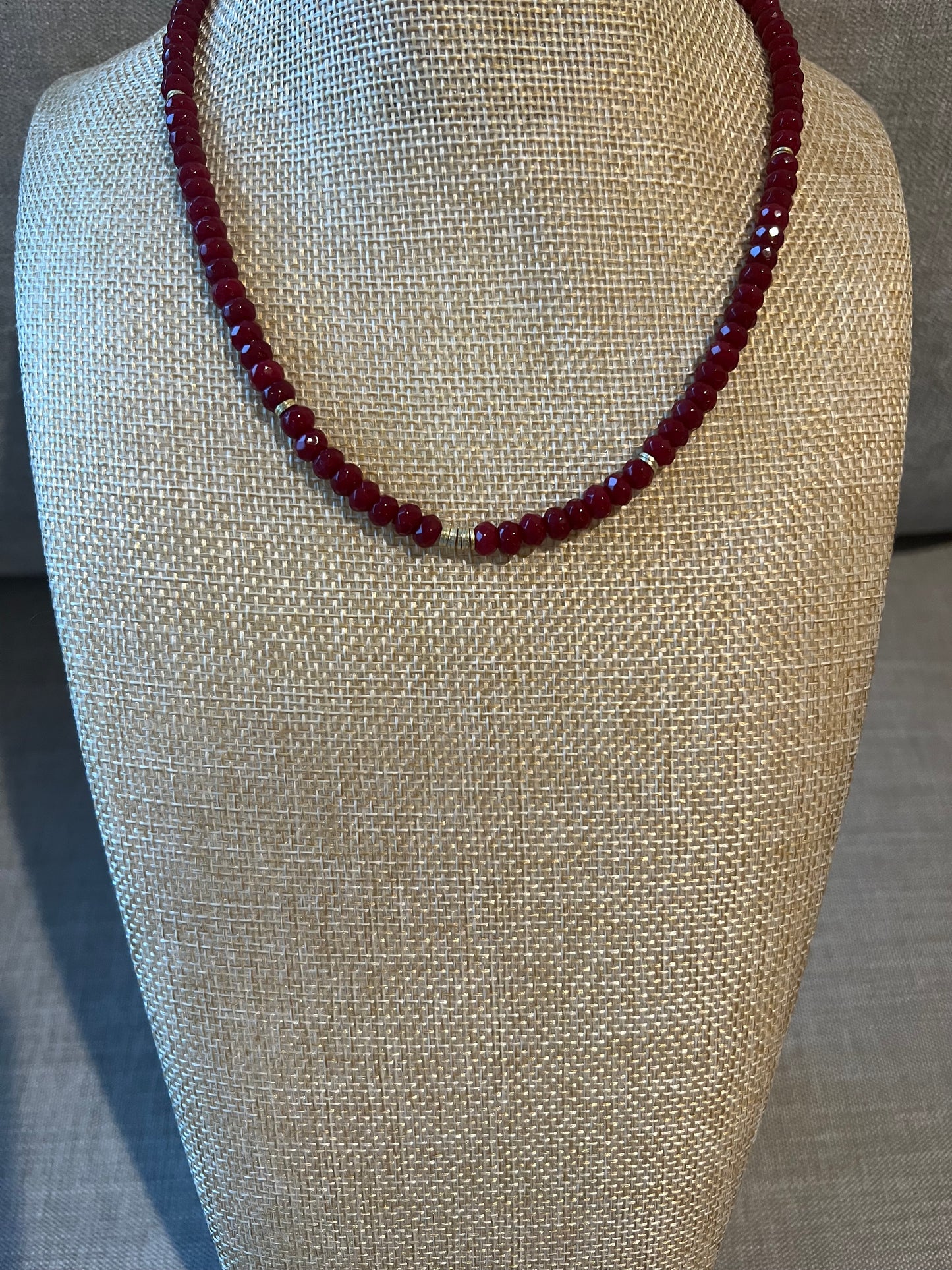 Cranberry Faceted Bead