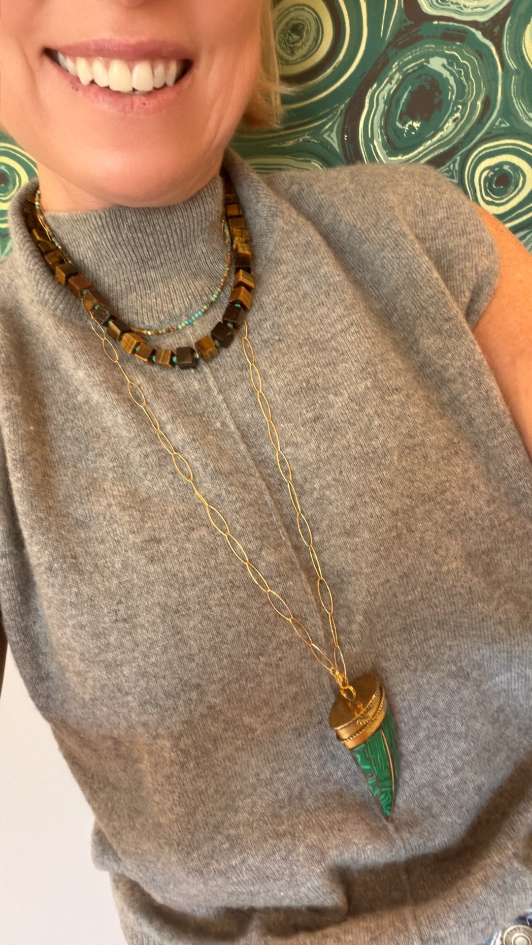 Green Horn Necklace
