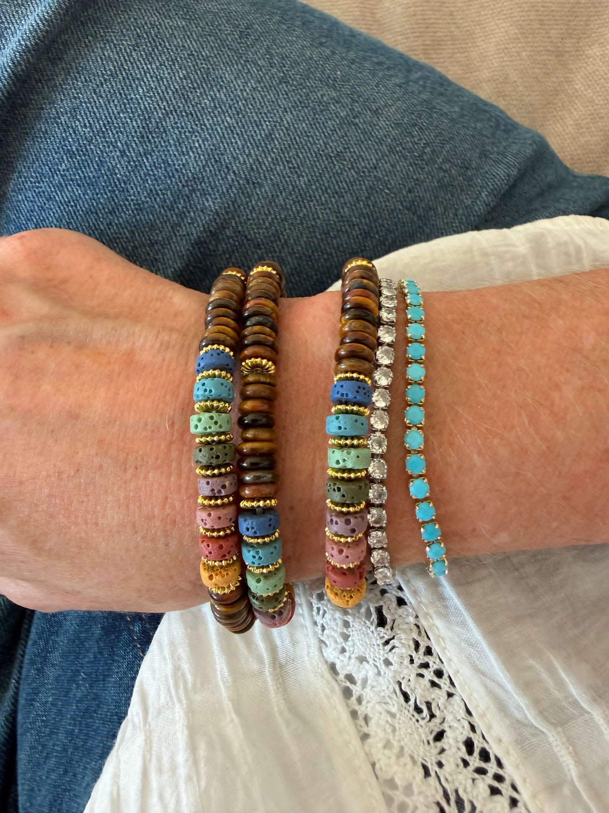Tiger Eye and Multicolor Bracelet