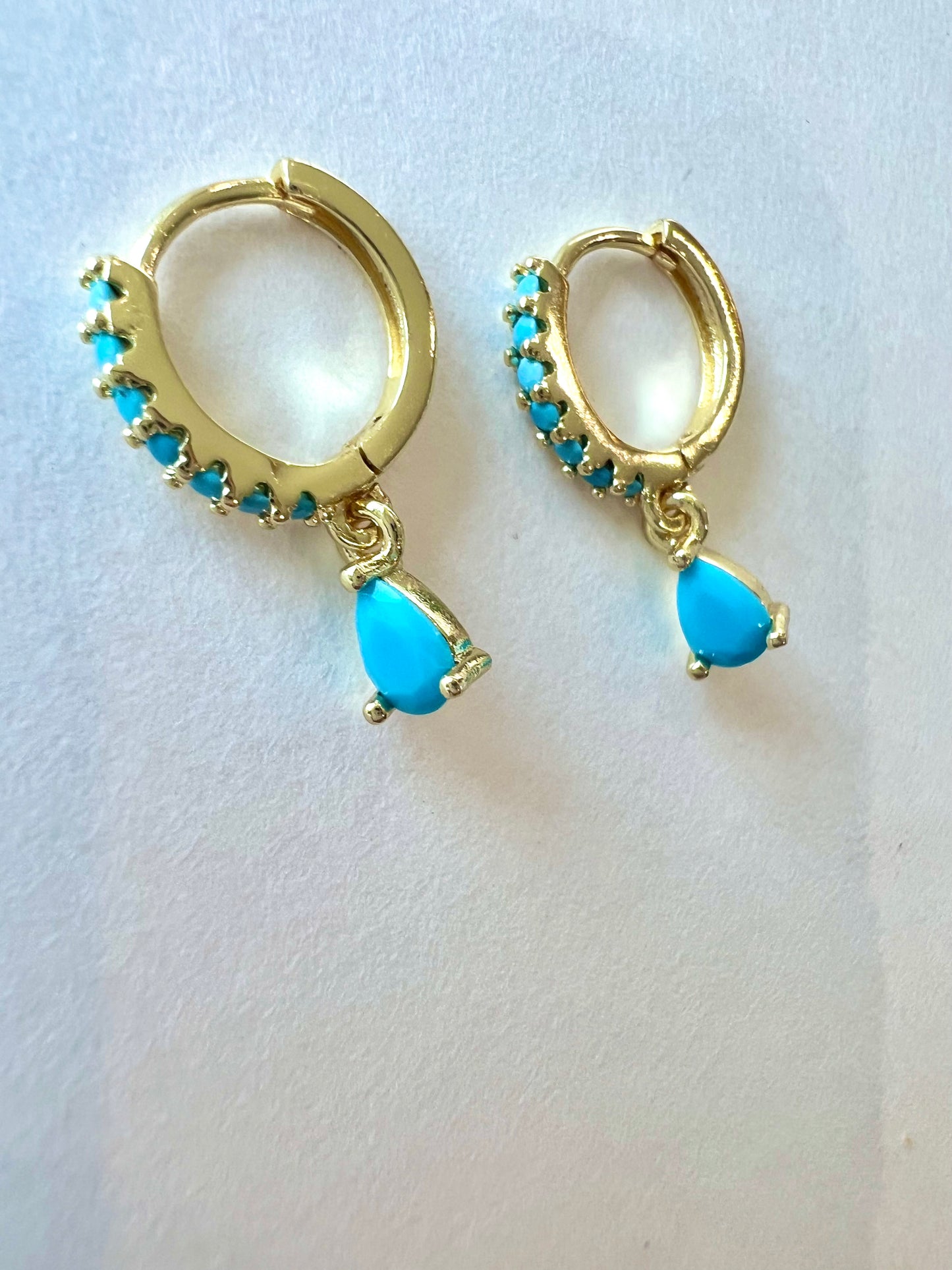 Turquoise Huggie Earrings