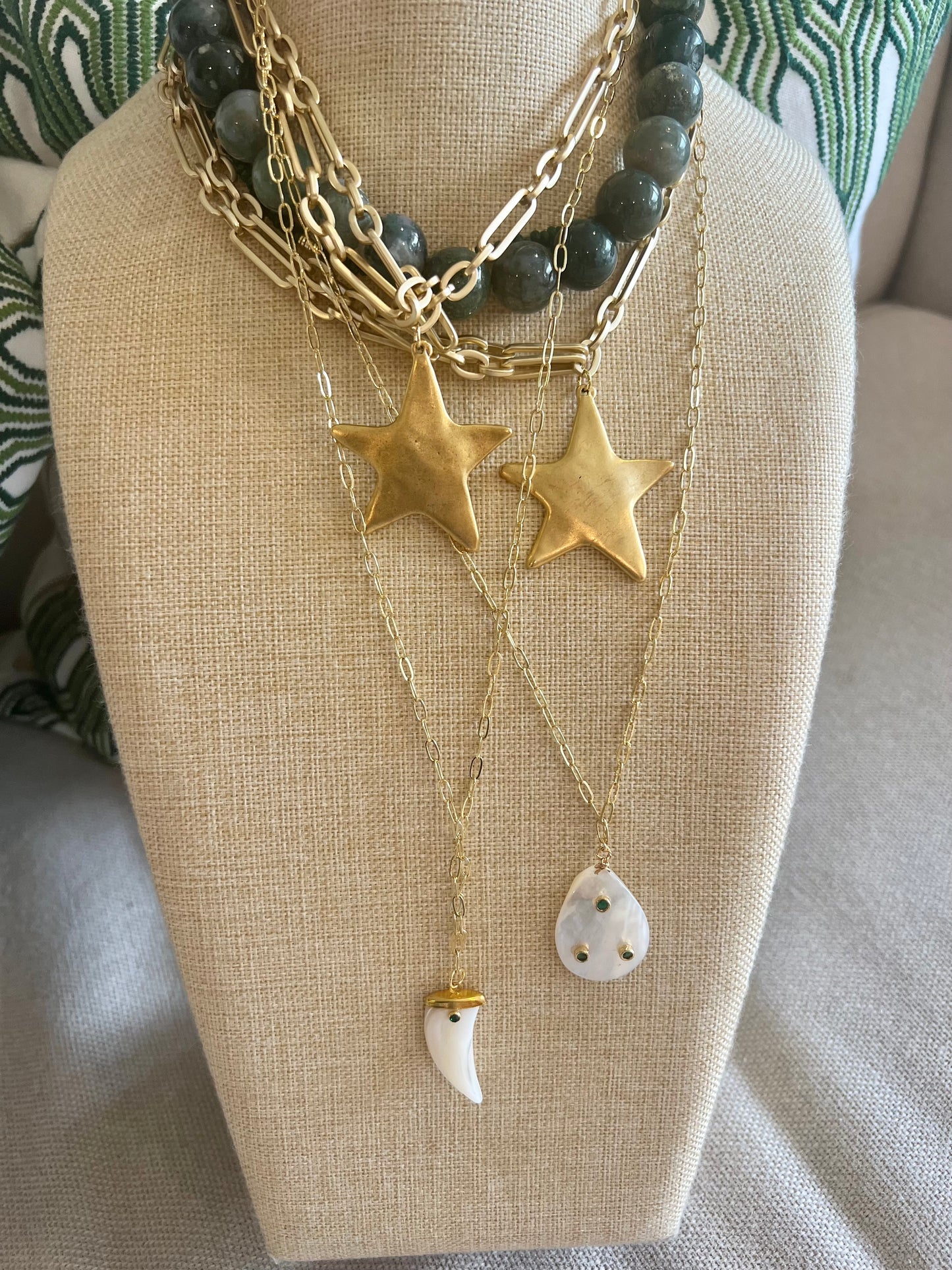 Mother of Pearl Green Accents