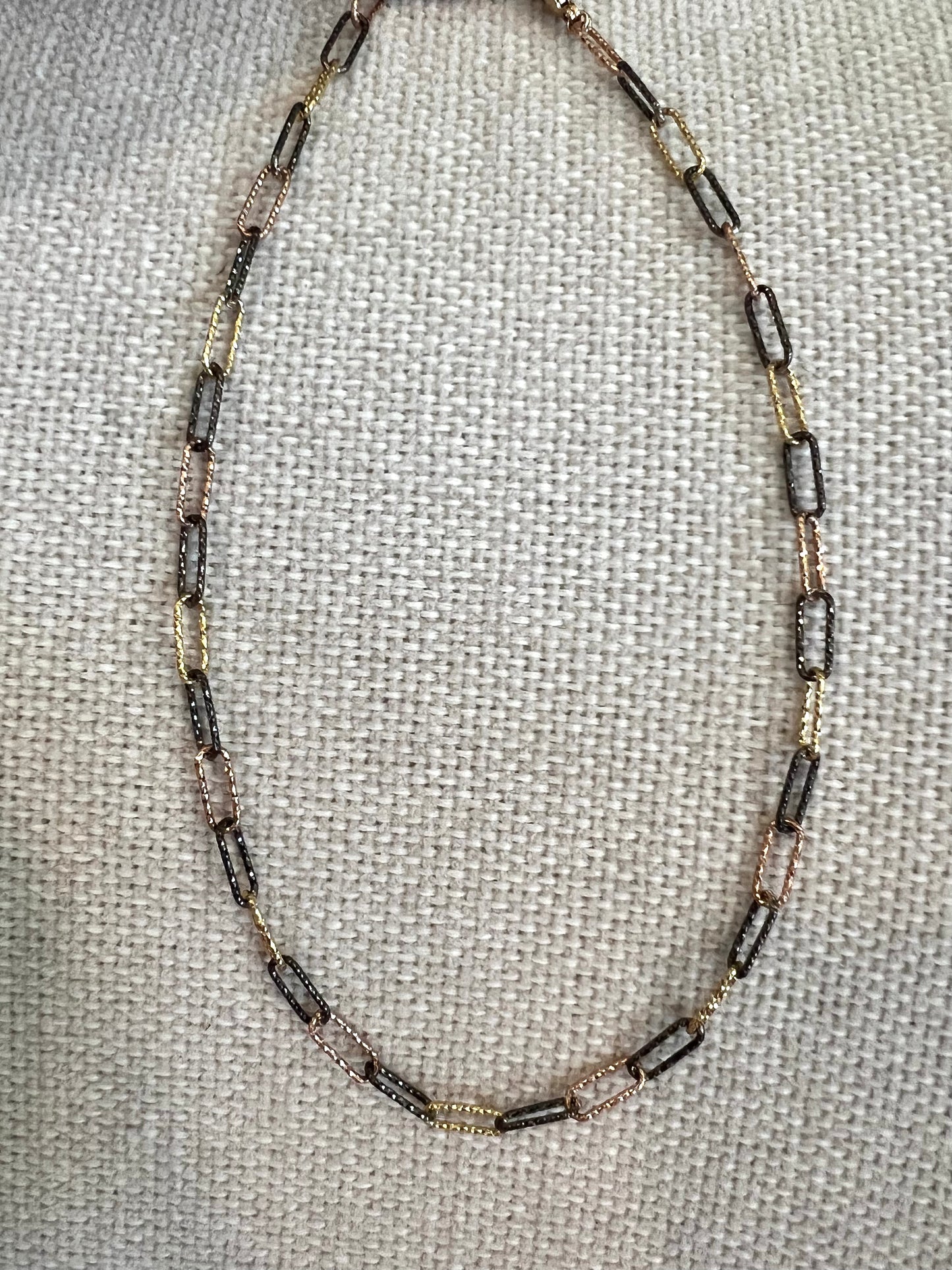 Tricolor Paperclip Necklace