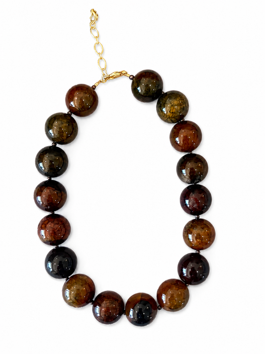 Oversized Agate Ball Necklace