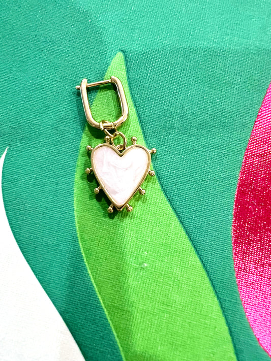 Mother of Pearl Spike Heart Charm