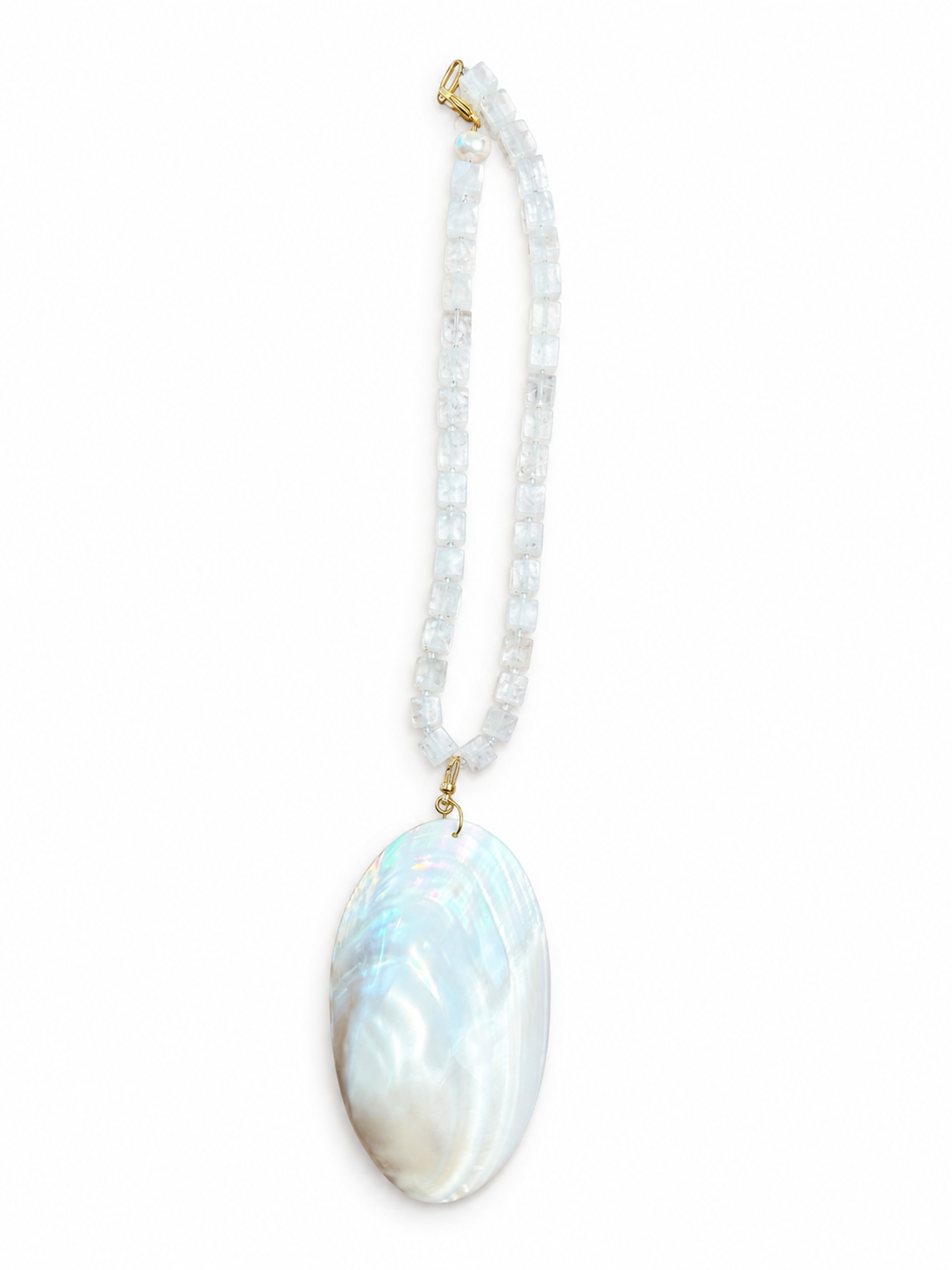Amazonite Bead with Large Clam Pendant