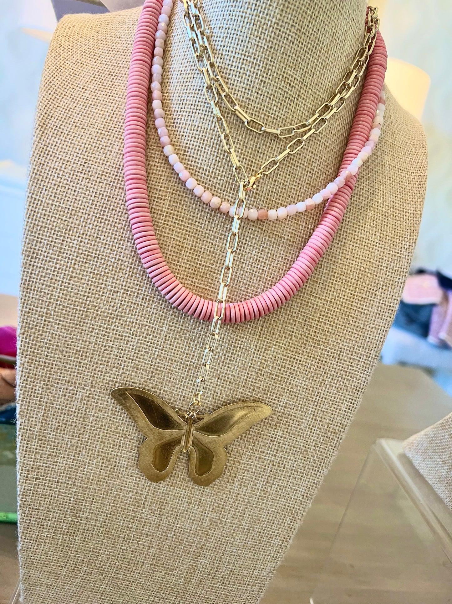 Brass Butterfly Necklace