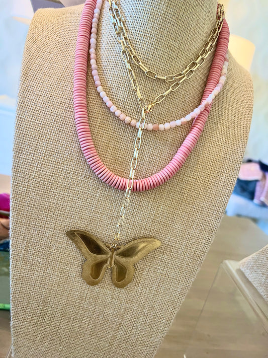 Brass Butterfly Necklace