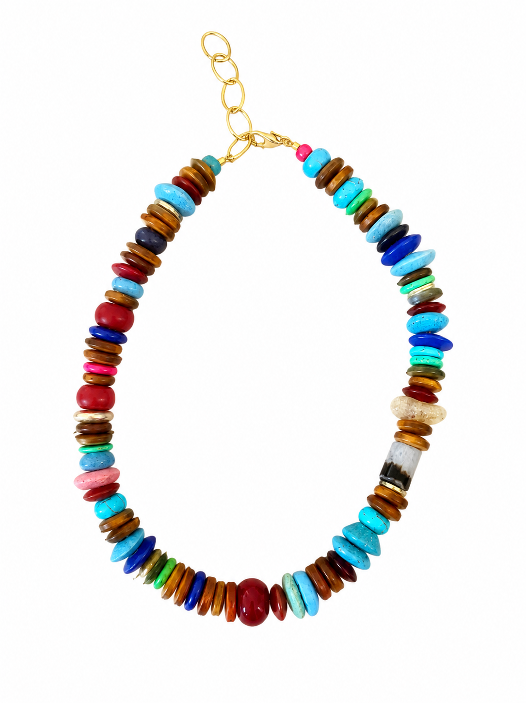 Gemstone Wood Necklace