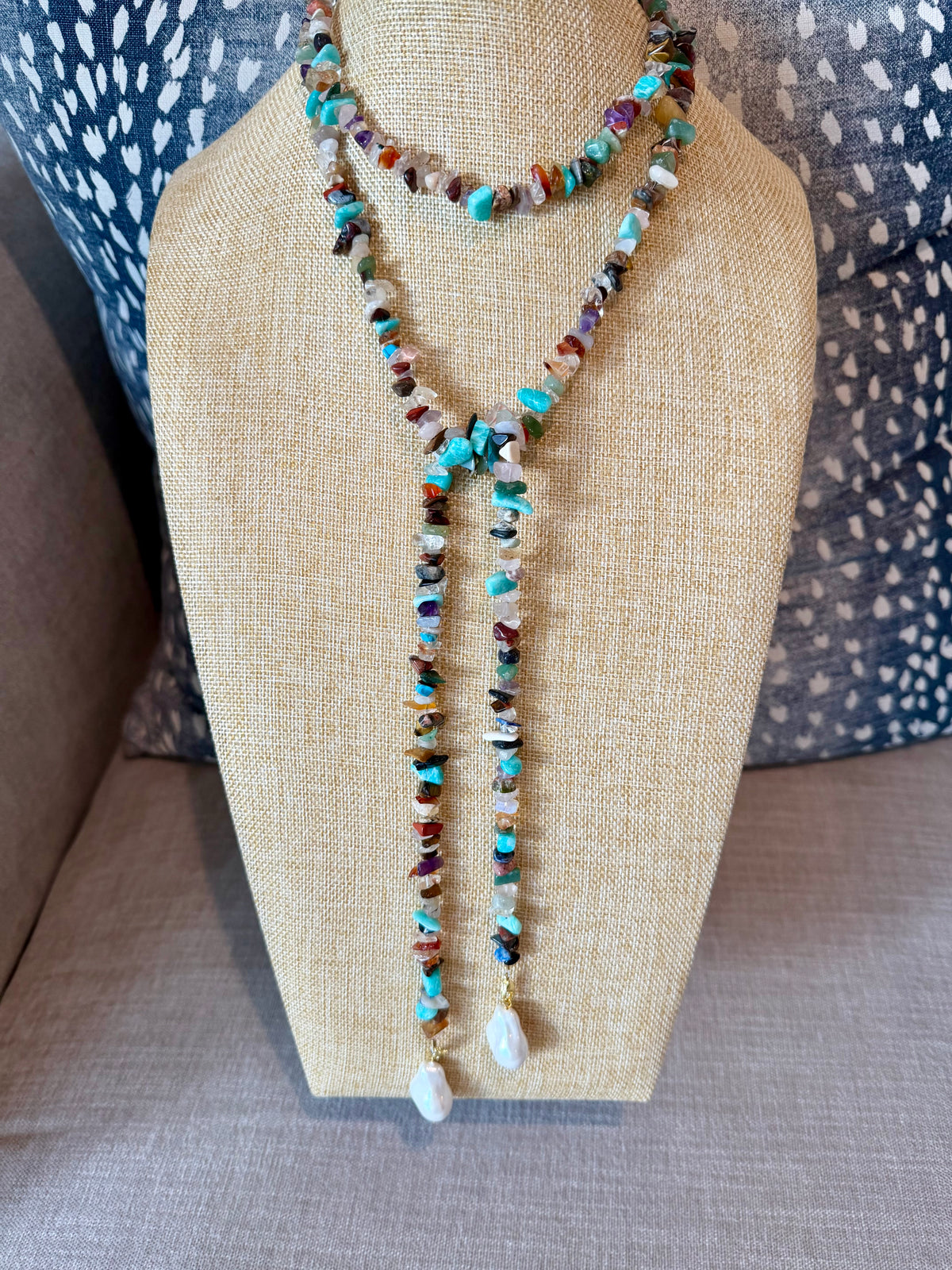 Mixed Gemstone Lariat