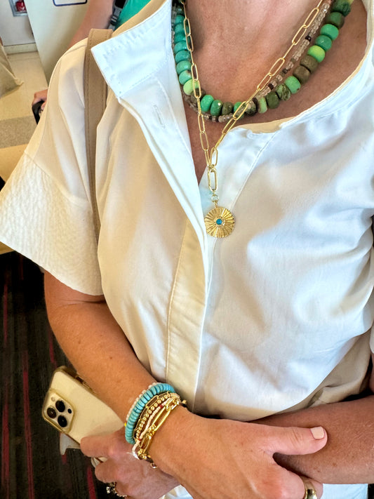 Green Grass Agate Necklace