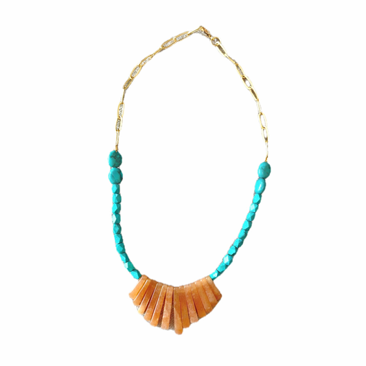 Fringe Gemstone Collar Necklace