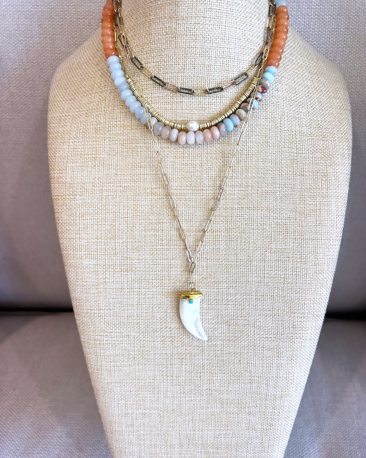 Tricolor Paperclip Necklace