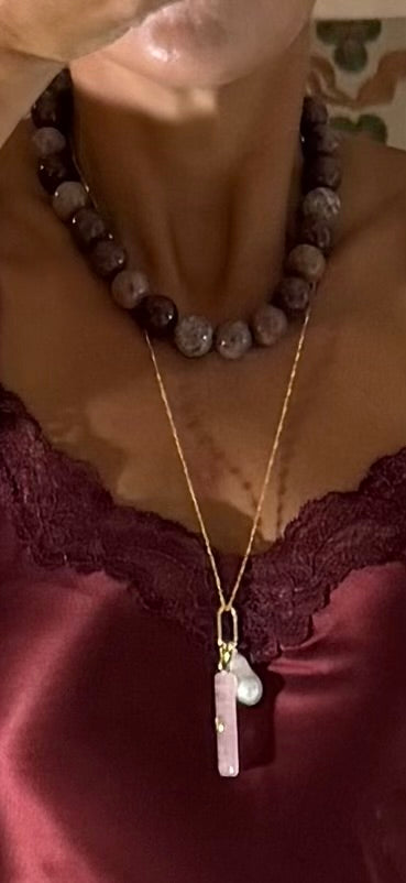 Jasper Ball Bead Necklace