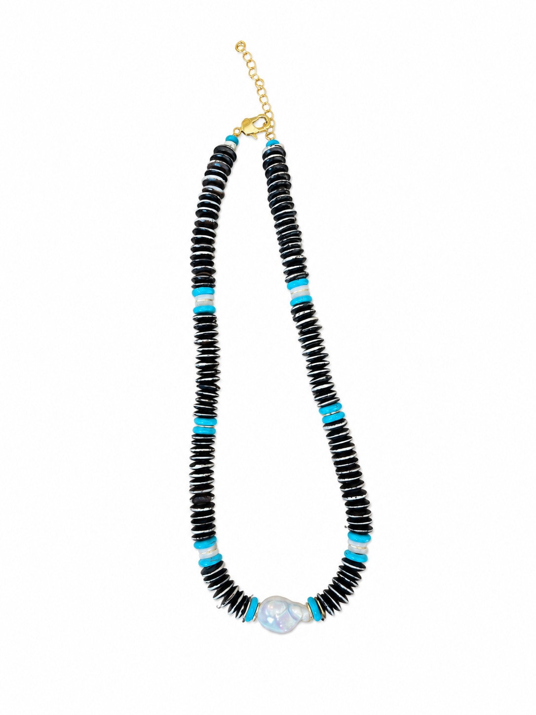 Bone and Turquoise Bead Necklace