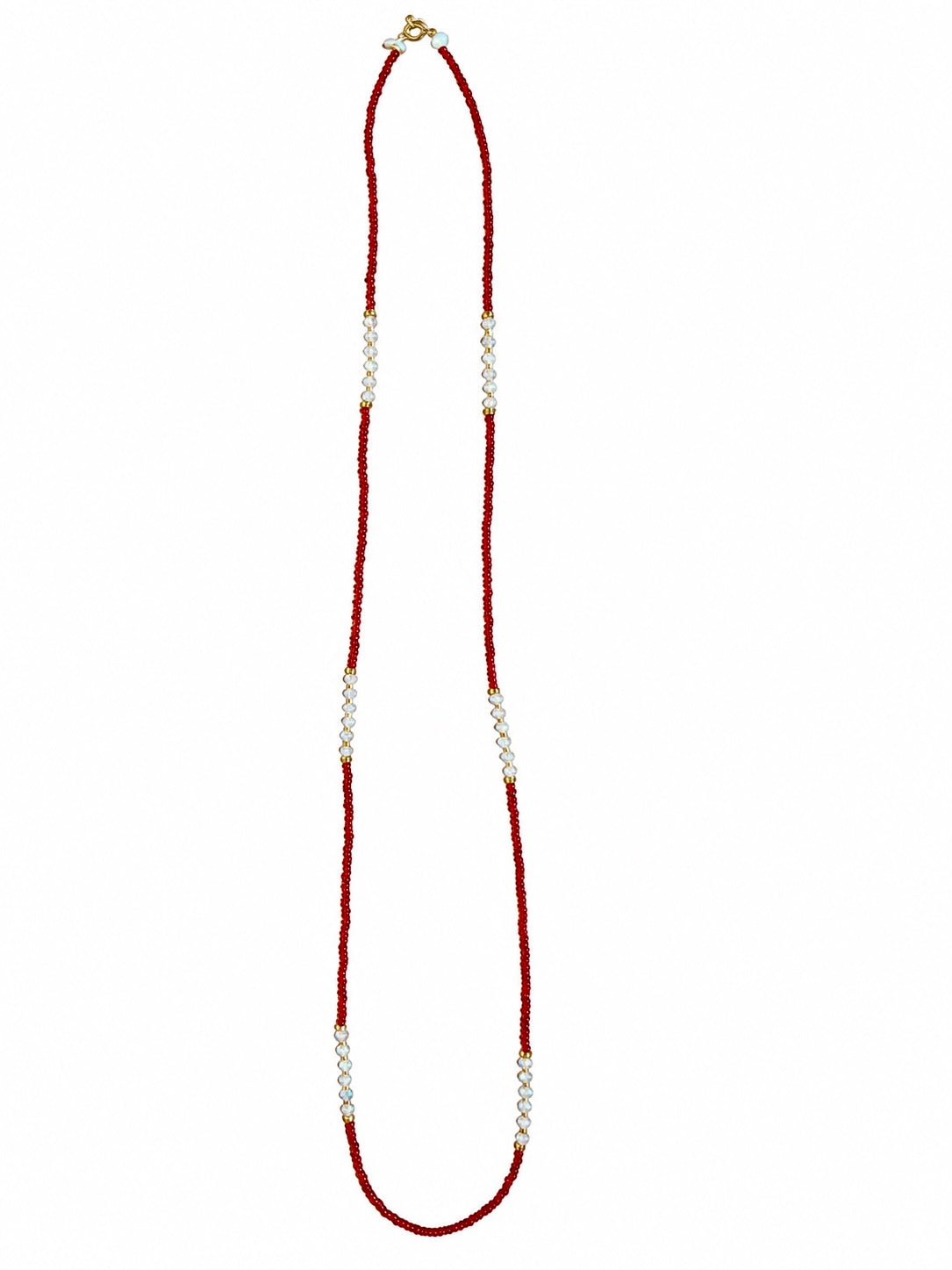 Red Beaded Long Layer