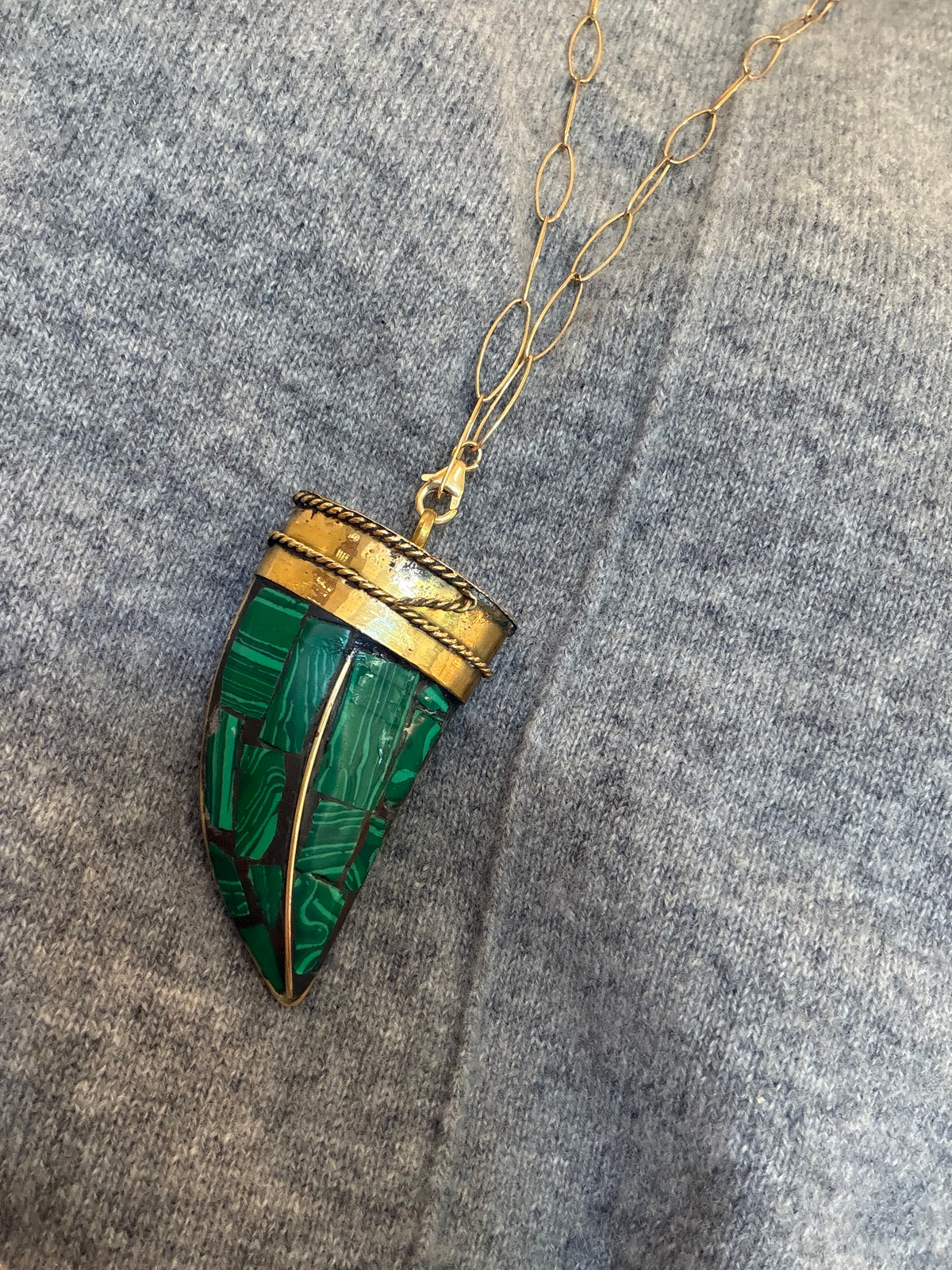 Green Horn Necklace