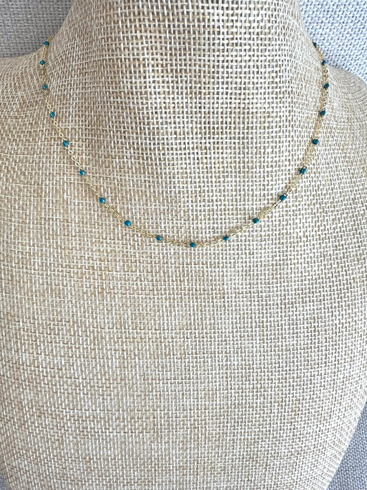 Baby Turquoise Bead Gold Chain necklace