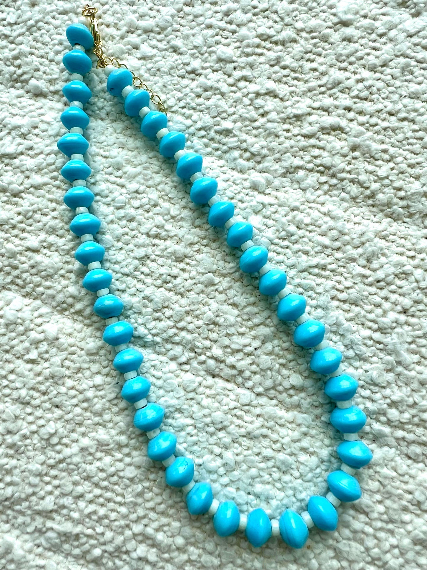 Blue Glass Bead Necklace