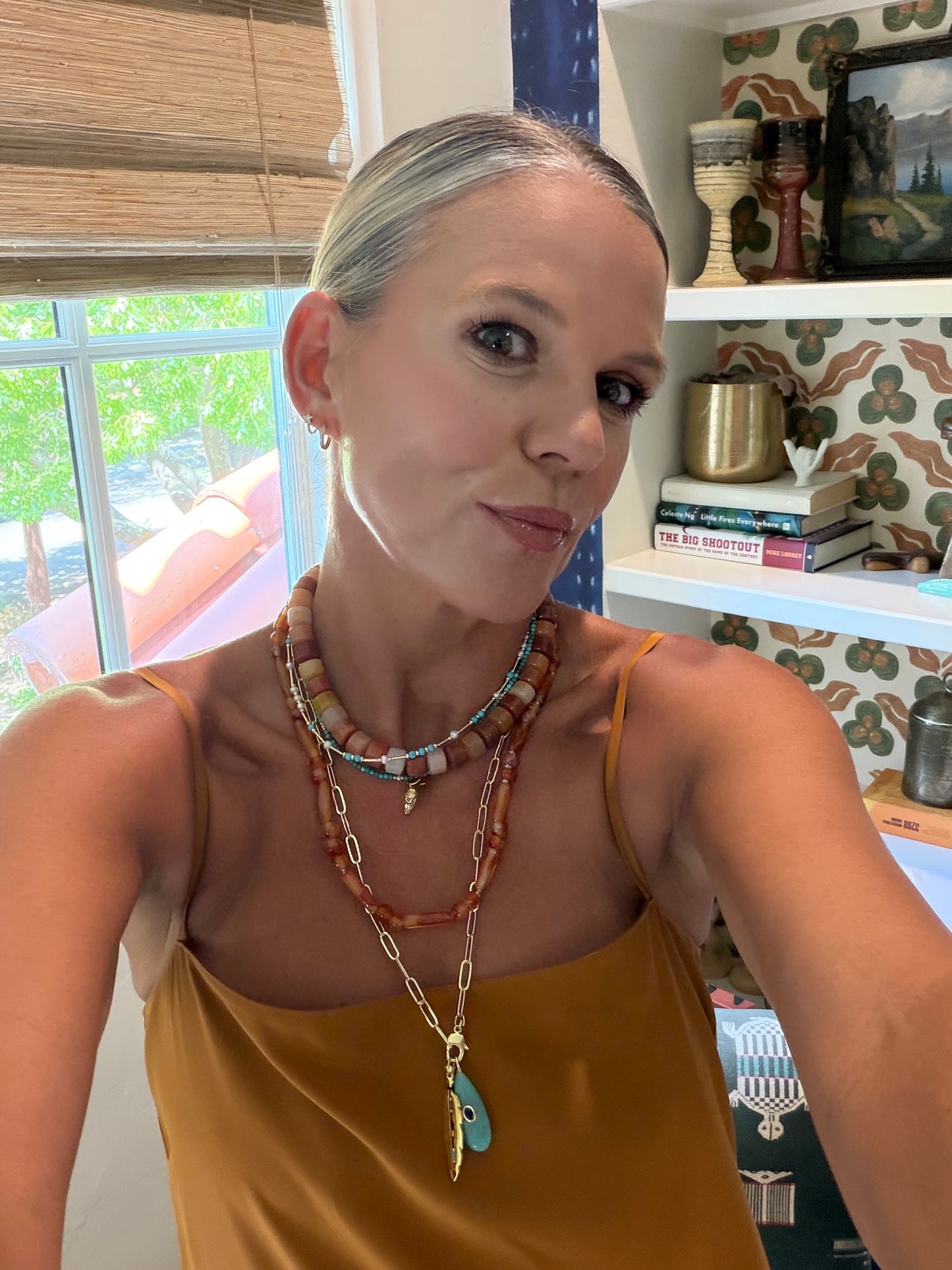 Rojo Agate Bead Necklace