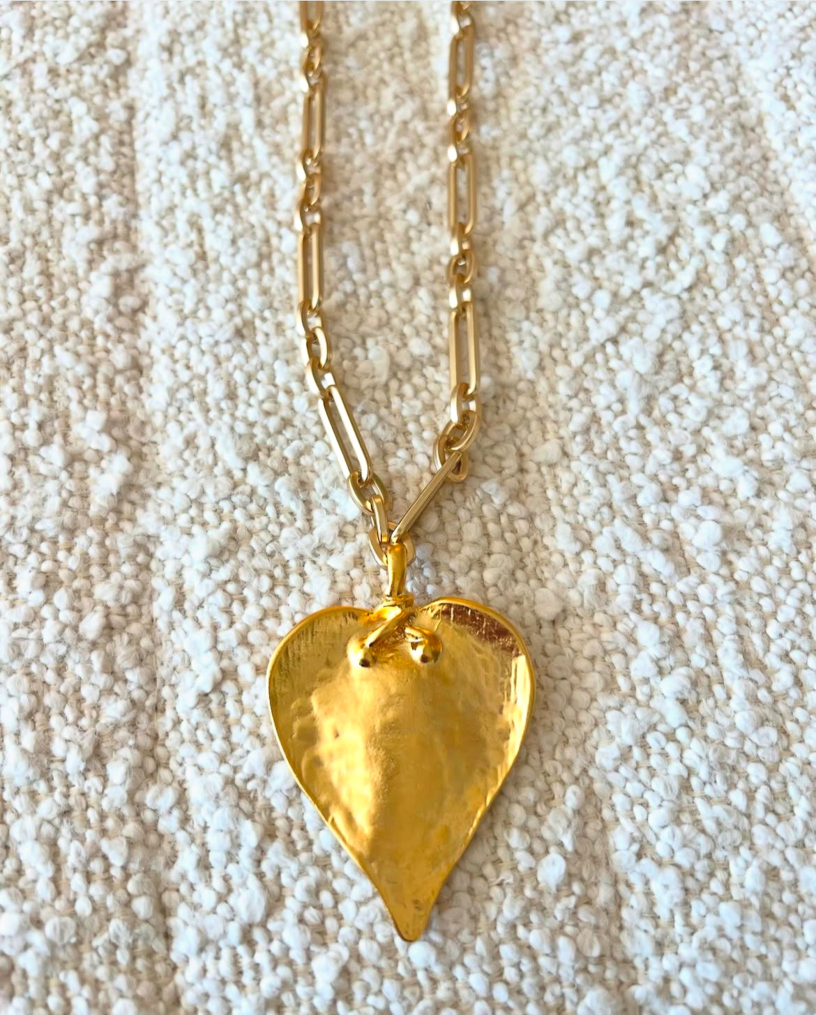 Large Brass Heart Necklace