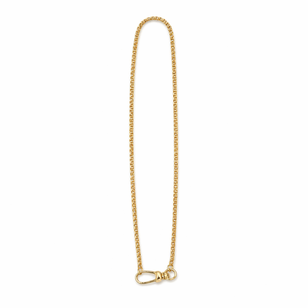 Gold Box Chain Carabiner Clasp