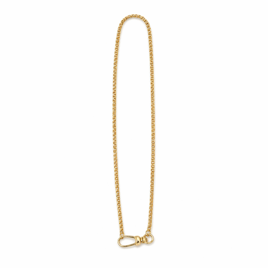 Gold Box Chain Carabiner Clasp