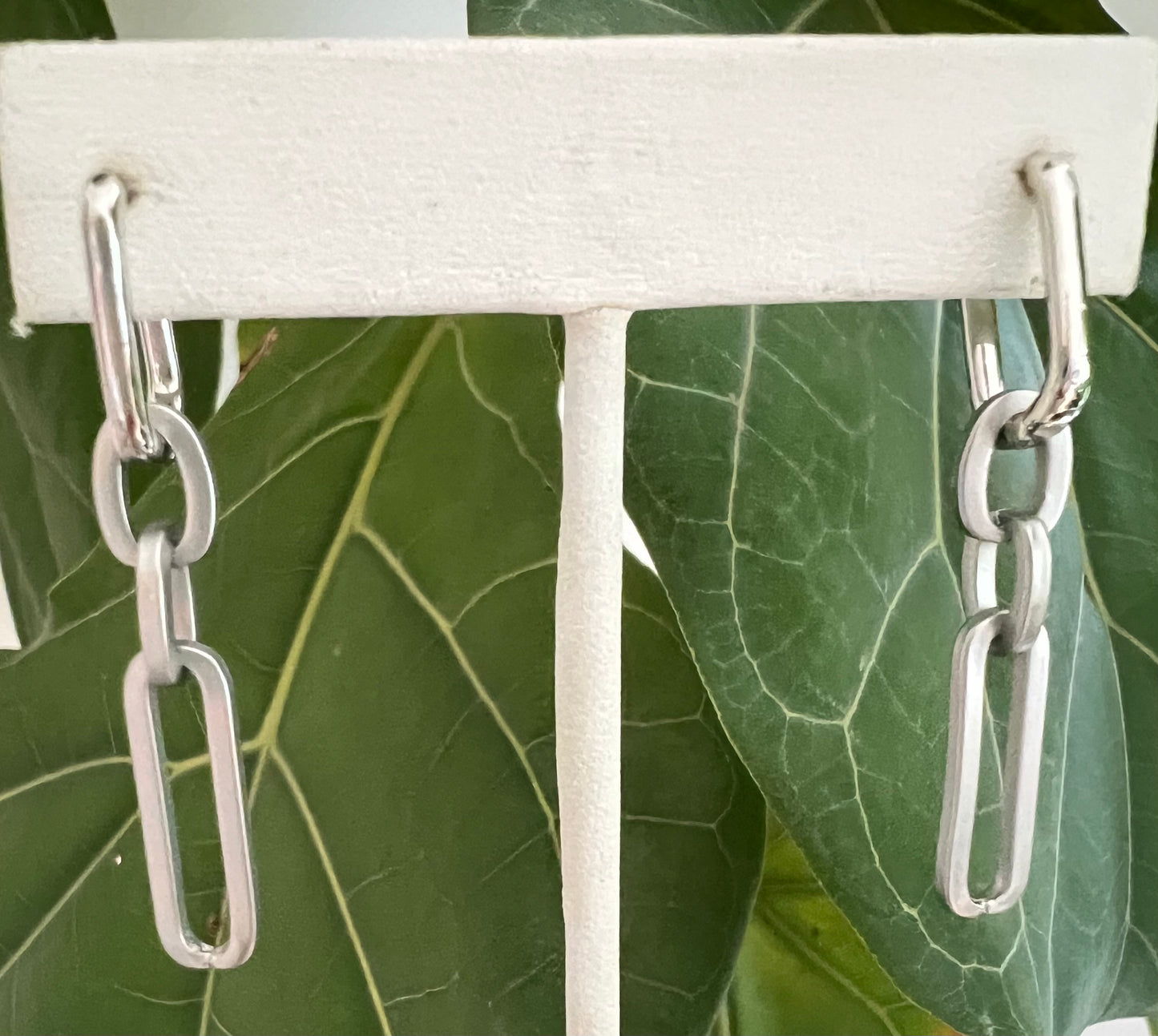 Silver Paperclip Hoops