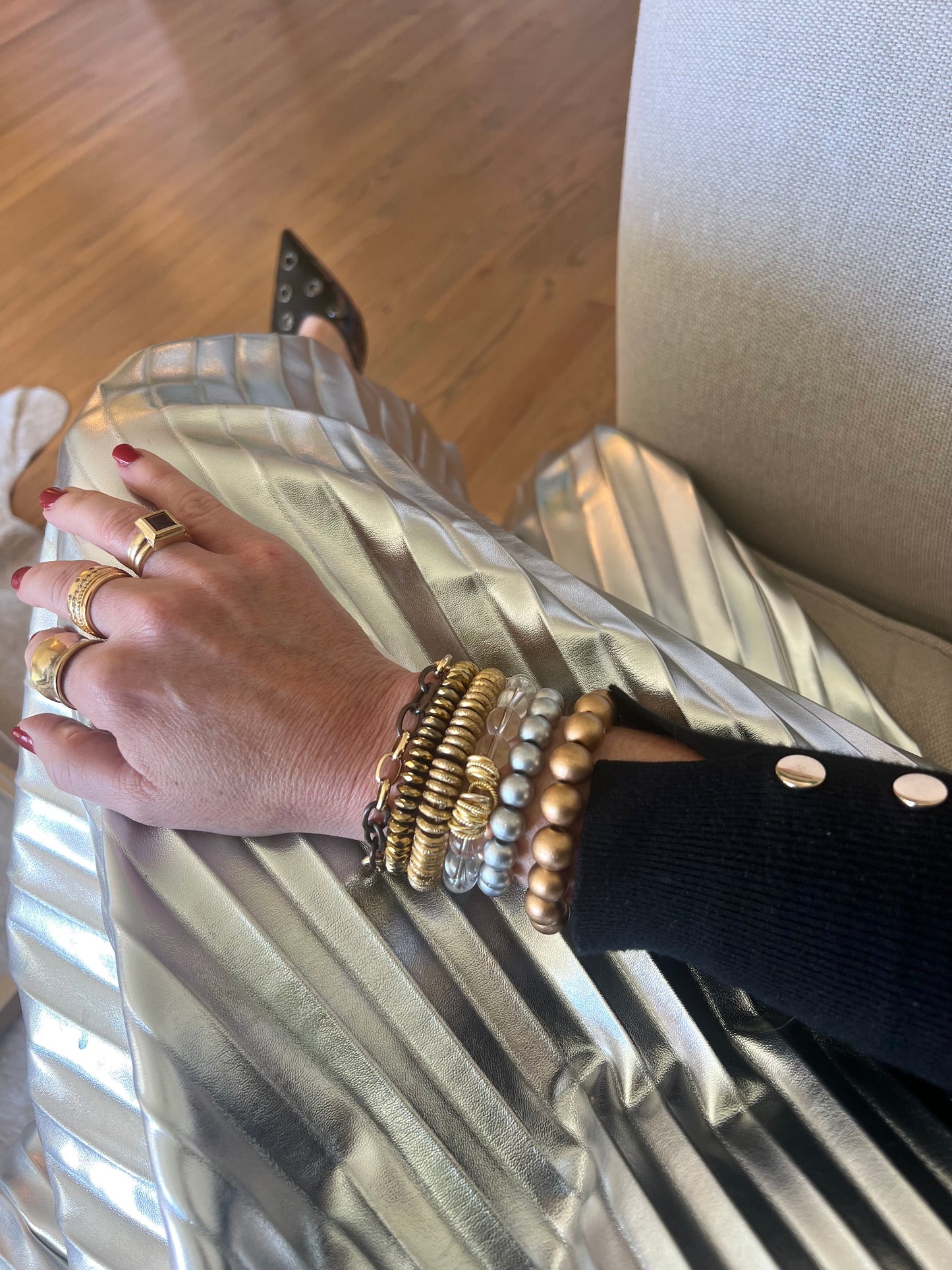 Brass Donut Bead Bracelet