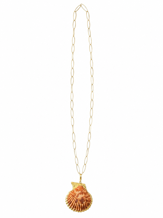 Fall Orange Shell Necklace