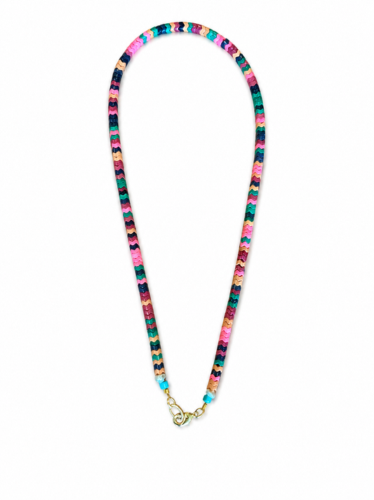 Multicolor Agate Snake Necklace