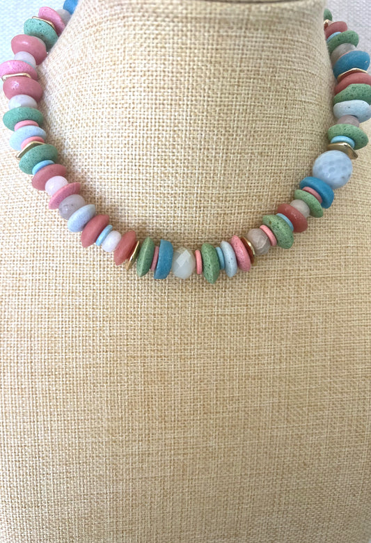 Seaglass Gemstone Mixed Necklace