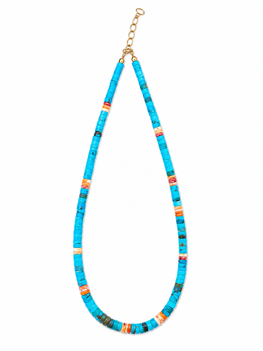 Turquoise And Spiney Oyster Necklace