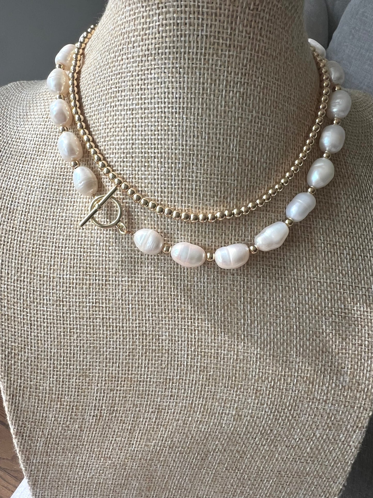 Freshwater Pearl Toggle Necklace