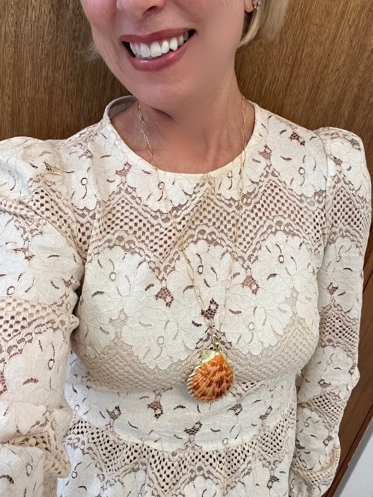 Fall Orange Shell Necklace